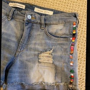 Anthropologie Pilcro Embroidered Shorts